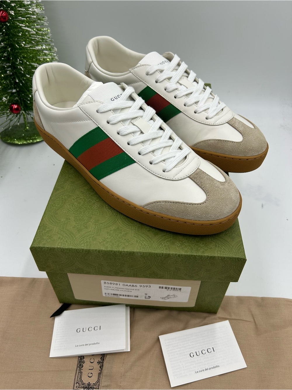 Men's Gucci G 74 leather/suede low top sneakers size 42/9 US made in Italy
